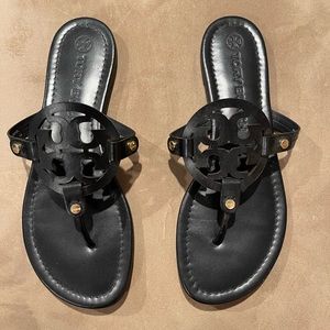 Old Style Tory Burch Miller Sandals Black Sz 9